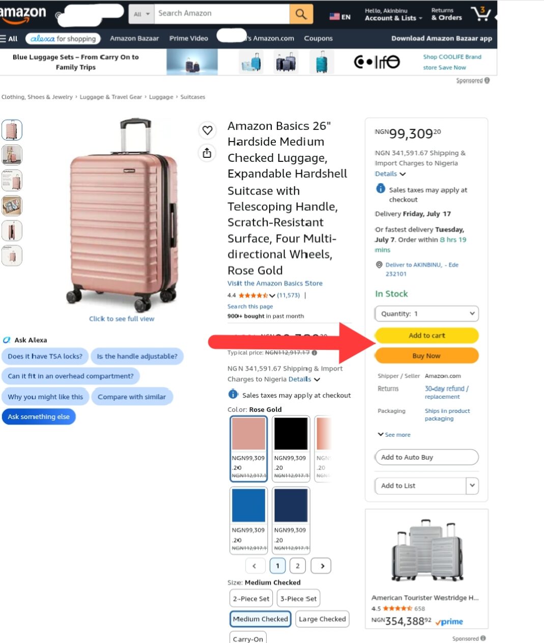 Add your desired item(s) to cart