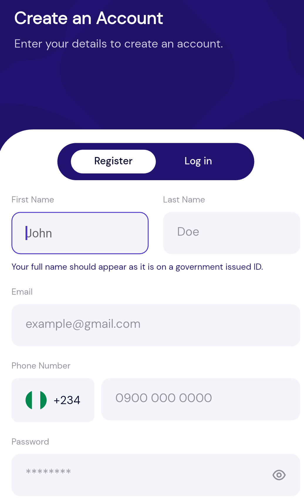 Create a Pouchers account 