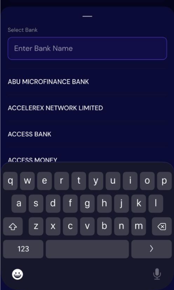 Enter Your Bank Details